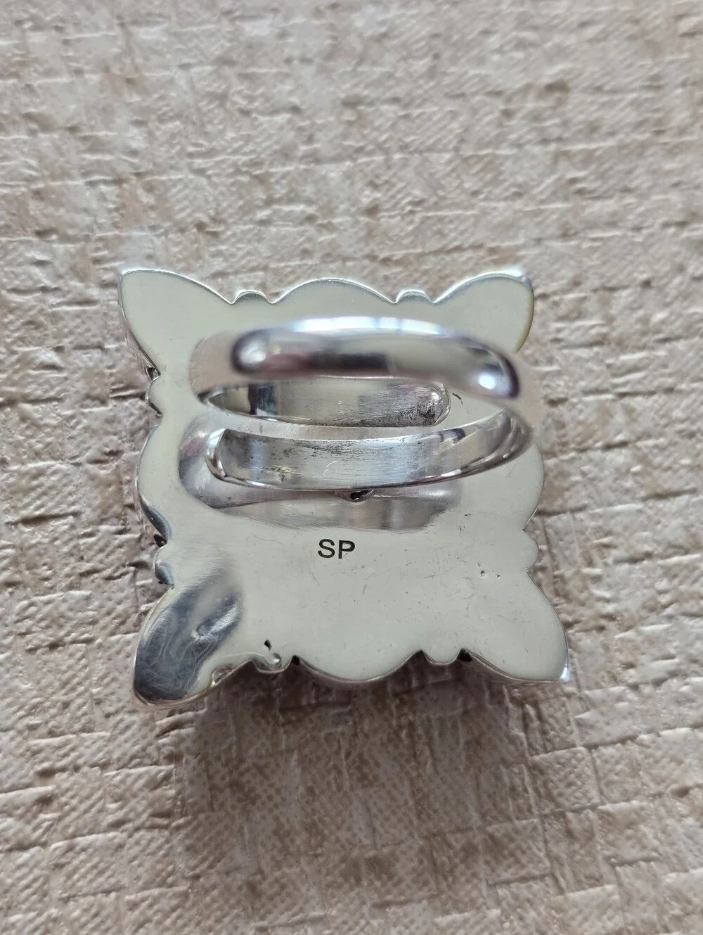 Stunning Statement Ring With Pink Rhodochrosite In SP Copper, Southwestern